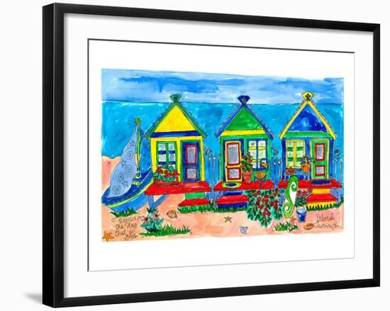 Seaside Row Houses-Deborah Cavenaugh-Framed Art Print