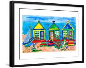 Seaside Row Houses-Deborah Cavenaugh-Framed Art Print