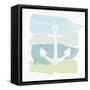 Seaside Swatch Anchor-Moira Hershey-Framed Stretched Canvas