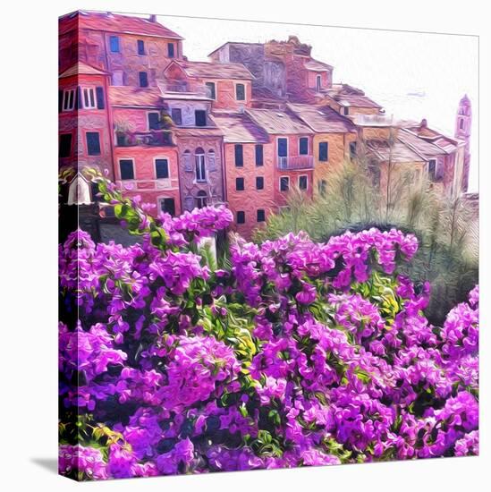 Seaside Village in Liguria-Tosh-Stretched Canvas