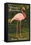 Season Greetings from Florida, Flamingo-null-Framed Stretched Canvas