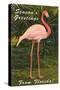 Season Greetings from Florida, Flamingo-null-Stretched Canvas