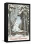Season's Greetings, Cabin in Woods-null-Framed Stretched Canvas