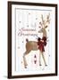Season's Greetings Deer-PI Studio-Framed Art Print