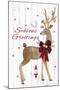 Season's Greetings Deer-PI Studio-Mounted Art Print