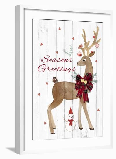 Season's Greetings Deer-PI Studio-Framed Art Print