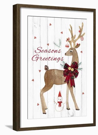 Season's Greetings Deer-PI Studio-Framed Art Print