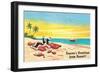 Season's Greetings from Hawaii, Santa's Clothes on Beach-null-Framed Art Print