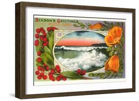 Season's Greetings from Santa Cruz, California-null-Framed Art Print