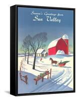 Season's Greetings from Sun Valley-null-Framed Stretched Canvas