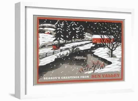 Season's Greetings from Sun Valley-null-Framed Art Print