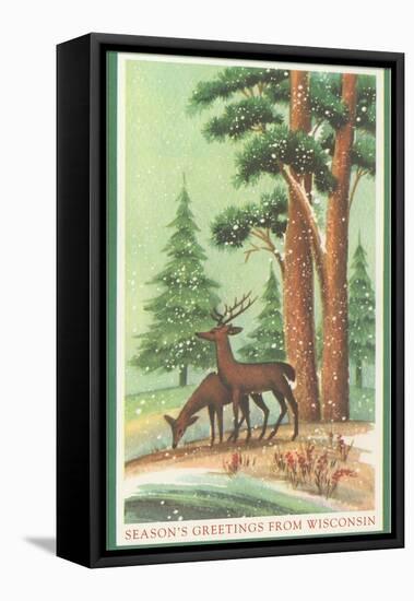 Season's Greetings from Wisconsin-null-Framed Stretched Canvas