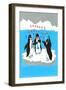 Season's Greetings, Penguin Band-null-Framed Art Print