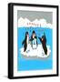 Season's Greetings, Penguin Band-null-Framed Art Print