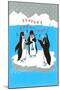 Season's Greetings, Penguin Band-null-Mounted Art Print