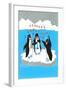 Season's Greetings, Penguin Band-null-Framed Art Print