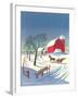 Season's Greetings, Sleigh and Farm-null-Framed Art Print