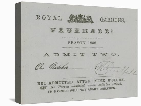 Season Ticket, Vauxhall Gardens, London-null-Stretched Canvas