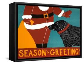 Seasons Greetings Black-Stephen Huneck-Framed Stretched Canvas