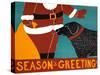 Seasons Greetings Black-Stephen Huneck-Stretched Canvas