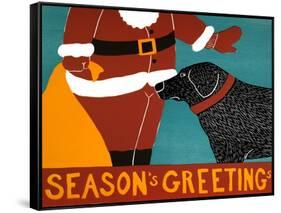 Seasons Greetings Black-Stephen Huneck-Framed Stretched Canvas