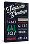 Seasons Greetings - Christmas Block Typography-Lantern Press-Stretched Canvas