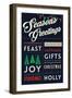 Seasons Greetings - Christmas Block Typography-Lantern Press-Framed Art Print