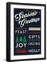 Seasons Greetings - Christmas Block Typography-Lantern Press-Framed Art Print