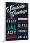 Seasons Greetings - Christmas Block Typography-Lantern Press-Framed Art Print