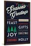 Seasons Greetings - Christmas Block Typography-Lantern Press-Framed Art Print