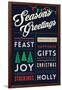 Seasons Greetings - Christmas Block Typography-Lantern Press-Framed Art Print