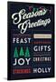 Seasons Greetings - Christmas Block Typography-Lantern Press-Framed Art Print