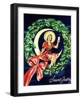 "Seasons Greetings" Retro Christmas Beer Advertisement-Piddix-Framed Art Print