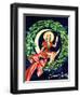 "Seasons Greetings" Retro Christmas Beer Advertisement-Piddix-Framed Art Print