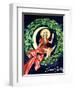 "Seasons Greetings" Retro Christmas Beer Advertisement-Piddix-Framed Art Print