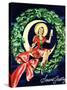 "Seasons Greetings" Retro Christmas Beer Advertisement-Piddix-Stretched Canvas