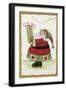 Seasons Greetings Santa and Present-Beverly Johnston-Framed Giclee Print