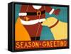 Seasons Greetings Yellow-Stephen Huneck-Framed Stretched Canvas