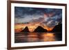 Seastack and headland at sunset, from Devil's Elbow State Park, Oregon-Adam Jones-Framed Photographic Print