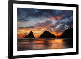 Seastack and headland at sunset, from Devil's Elbow State Park, Oregon-Adam Jones-Framed Photographic Print