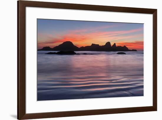 Seastack at sunset, from Seal Rock State Park, Oregon-Adam Jones-Framed Photographic Print