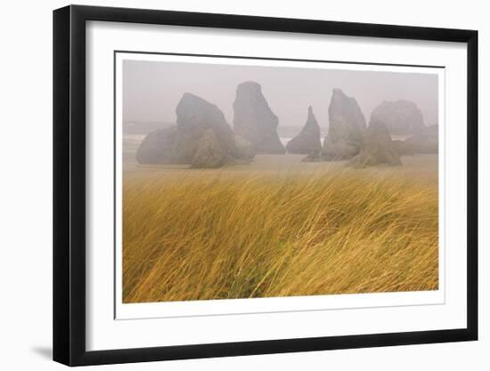 Seastacks and Fog-Donald Paulson-Framed Giclee Print