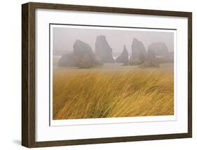 Seastacks and Fog-Donald Paulson-Framed Giclee Print