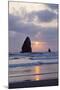 Seastacks at Sunset, Cannon Beach, Oregon, USA-Jamie & Judy Wild-Mounted Photographic Print