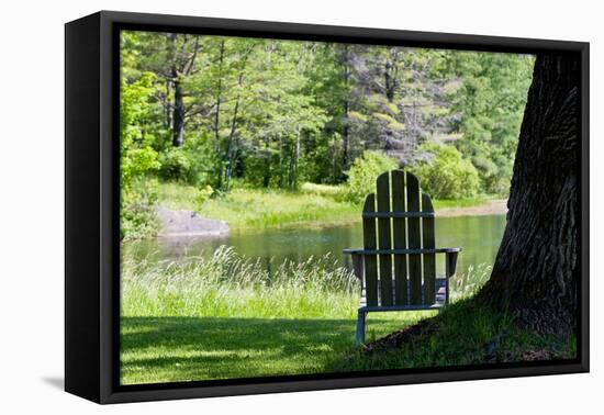 Seat Overlooking the Lake Photo Print Poster-null-Framed Stretched Canvas