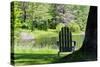 Seat Overlooking the Lake Photo Print Poster-null-Stretched Canvas