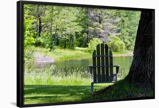 Seat Overlooking the Lake Photo Print Poster-null-Framed Poster