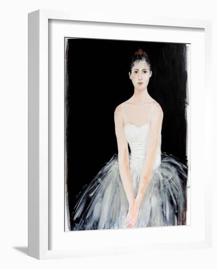 Seated Ballerina with gold crown2015-Susan Adams-Framed Giclee Print