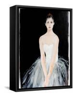 Seated Ballerina with gold crown2015-Susan Adams-Framed Stretched Canvas