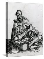 Seated Beggar-Jacques Callot-Stretched Canvas